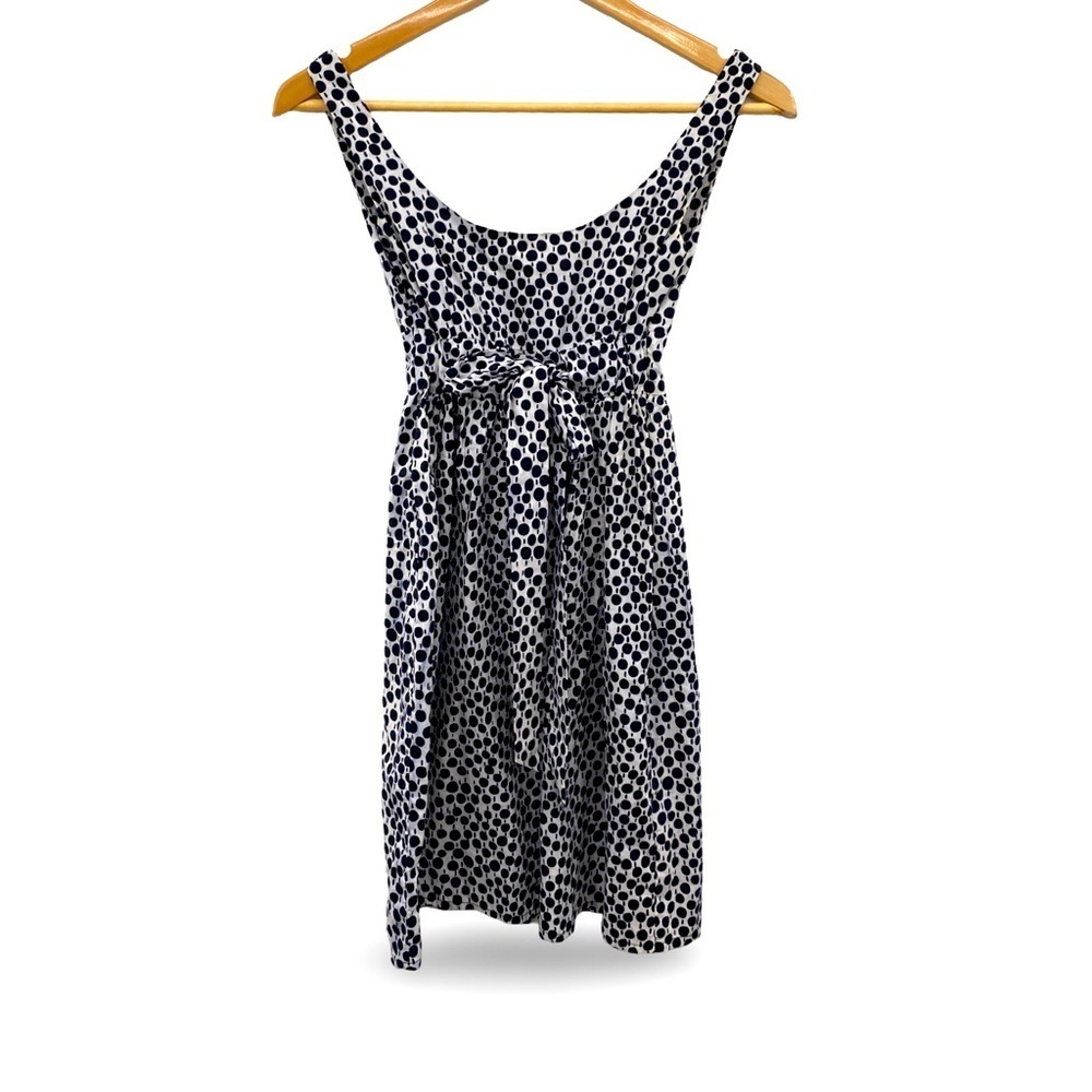 Diane von Furstenberg Darly Tank Mini Dress Black White Polka Dot Cotton Size XS